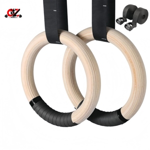 CZFIT Anneaux de gymnastique réglables en contreplaqué de bouleau personnalisés, entraîneur de suspension en bois de qualité supérieure, équipement de calisthénie, esthétique pour salle de sport à domicile - Product Image 3