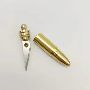 批发子弹型黄铜工具刀实用悬挂配件子弹刀挂件