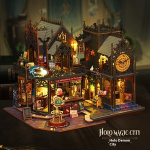 Bricolage petite maison modèle fait à la main assemblage Villa ornement exquis Holo Magic City soulagement du Stress cadeau d'anniversaire pour hommes femmes - Product Image 2