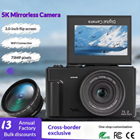 Logo/emballage personnalisés disponibles : Appareil photo numérique sans miroir 5K pour vlog, appareil photo compact à écran rabattable HD 3,0 pouces pour la photographie de selfie