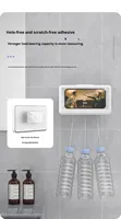 Supports de téléphone pour salle de bain, coque de téléphone étanche pour mur de maison, boîte de rangement étanche pour douche, support de téléphone portable anti-buée, utilisation au lit