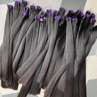 Lots en Gros de Mèches de Cheveux Humains Brésiliens 10A 12A 15A, Mèches Vietnamiennes Indiennes Non Transformées Brutes Double Drawn Lisses Comme des Baguettes