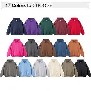 مخصص 350gsm قطن فارغ سميك صوفي ثقيل الوزن كبير الحجم هوديس مخصص طباعة شعار الرجال هوديس وبلوزات - Product Image 2