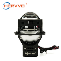 HENVVEI Phare LED puissant à faisceau long 75W 3.0 pouces S2 Bi LED avec lentille bleue, faisceau court 65W 6500K 4300 Lumens, lentille de projecteur LED