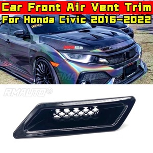 Cadre de décoration pour prise d'air avant de voiture Civic, accessoires automobiles pour Honda Civic 2016-2022, modification de la couverture du séparateur de pare-chocs - Product Image 1