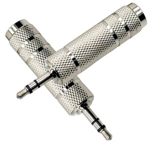 Adaptador de audio estéreo de 3,5 mm a 6,35 mm, conector metálico para guitarras, pianos, instrumentos musicales YY-1081, chapado en níquel - Product Image 1