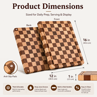 Planche à découper en bois d'acacia, ensemble de 3 pièces, planche de service en bois pour le pain, le fromage, le steak et les charcuteries
