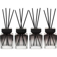 Bouteille en verre luxueuse et unique 100ML 150ML bouteille de diffuseur de roseau d'aromathérapie à la maison carrée noire