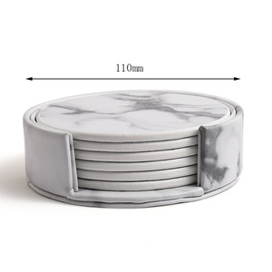Sous-verre en cuir PU à prix d'usine, couleur personnalisée, avec base fixe - Product Image 6