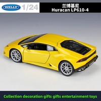 Welly 1:24 Huracan LP610-4, Vehículo de Juguete de Metal Fundido a Presión, Modelo de Auto de Aleación para Coleccionistas, Regalo, Venta al Por Mayor