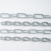 Chaîne à maillons en acier soudé ordinaire DIN5685 DIN763 3MM 4MM 5MM 6MM longue et courte chaîne de traînée en fer galvanisé et en matière plastique au zinc
