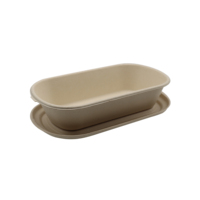 Boîte à lunch jetable de qualité commerciale 850 ml certifiée BRC LFGB avec couvercle, résistante à l'eau et à la chaleur, en bagasse compostable