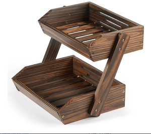 ตะกร้าผลไม้ไม้กระถินเทศ <span class=keywords><strong>2</strong></span> ชั้น ขนาดใหญ่ สำหรับขายส่ง ทนทาน เหมาะสำหรับจัดเก็บ - Product Image 1