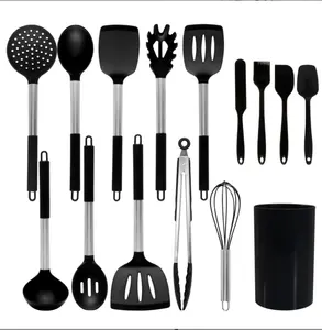 24 pezzi di utensili da cucina resistenti al calore in Silicone per uso alimentare cucchiaio frusta Turner Set di utensili da cucina antiaderenti