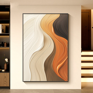 Quadro su tela moderno e di grande formato con texture, dipinto a olio, per progetti di ingegneria alberghiera, con cornice, ideale per acquisti all'ingrosso - Product Image 2