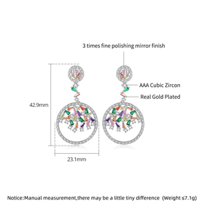 LUOTEEMI Wholesale Rhodium Plated Luxury Artificial Multi CZ <strong>Diamond</strong> <strong>Dangle</strong> <strong>Earrings</strong> Women Wedding Jewelry - Product Image 2
