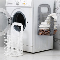 Panier à linge mural pliable, écologique, moderne, blanc et gris, carré, capacité 6-10L, pour chaussures, vêtements, articles ménagers