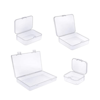 Boîtes de rangement en plastique transparent mini rectangulaires de haute qualité avec couvercles à charnières pour petits objets, bijoux