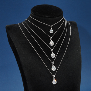 สร้อยคอเงินเพชรโมอิส1CT กลมสุกใสตัด VVS1 925สีเงินสีขาวในห้องปฏิบัติการสร้างสร้อยคอเงิน925เพชรโมอิส - Product Image 3