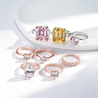 Vente en gros de bagues en or sterling 925 étincelantes 5AAA zircon cubique coupe ronde promesse de fiançailles bijoux de mariage fêtes anniversaires