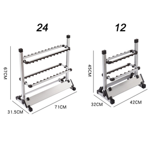 <span class=keywords><strong>Support</strong></span> de <span class=keywords><strong>canne</strong></span> <span class=keywords><strong>à</strong></span> <span class=keywords><strong>pêche</strong></span> en alliage d'aluminium DORISEA avec 12 et 24 étagères de rangement pour usage domestique et présentation de matériel de <span class=keywords><strong>pêche</strong></span> en magasin - Product Image 3