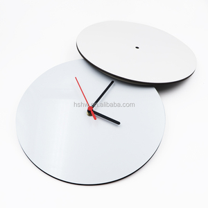 Personalizado redondo 19cm de impresión de pared MDF relojes en blanco sublimación de reloj de madera