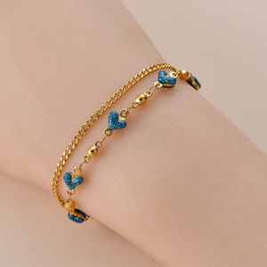 JXX Women's Fashion Heart Bracelet <b>Set</b> with Zircon Made of Titanium Steel and Stainless Steel for Jewelry - Product Image 5