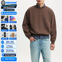 Sweat-shirt personnalisé pour homme en molleton 100% coton épais, col rond, coupe courte, épaules tombantes, coupe ample, style streetwear