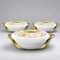 Meilleures ventes aux États-Unis : Ensemble de 3 chauffe-plats de luxe de style américain, casseroles isothermes pour cadeaux de mariage au Canada et décorations d'intérieur