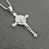 Collier pendentif croix classique en or massif 18 carats avec chaîne à maillons, bijoux de haute qualité respectueux de l'environnement pour femmes et hommes