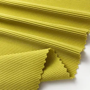 Экологически чистая ребристая 12 спандекс 82 переработанная нейлоновая ткань эластичные трикотажные полосы Мягкая ребристая ткань для одежды