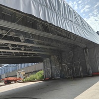 Abri de toit rétractable en structure d'acier industrielle, auvent extérieur pour plateforme de chargement et stockage en usine