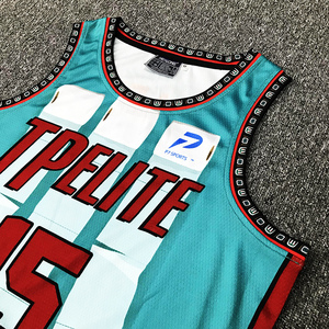 Maillot de basket-ball personnalisé Design bleu Sublimation Polyester pas cher Sportswear Maillot de basket-ball - Product Image 3