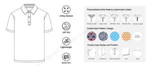 Polo Personalizado de Alta Calidad con Logotipo de Estilo Nuevo, Diseño de Impresión Digital, Secado Rápido, Sublimación, 180 g/m², Elástico y Bordado - Product Image 6