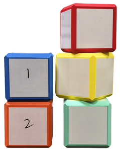 Dados borrables de seis caras cuadrados poliedros con logotipo personalizado ODM/OEM hechos de espuma Eva colorida - Product Image 1