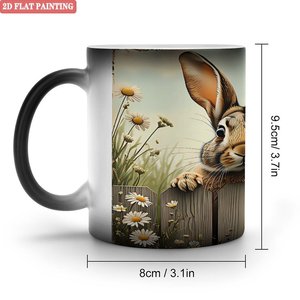 <b>Ceramic</b> <b>Mug</b> 11oz Frosted Black Heat Sensitive Color Changing Cup Wedding Guest Keepsake - Product Image 1