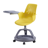 Chaises d'école modernes en plastique avec roulettes et ensemble de bureau fixe pour la maison, le bureau, l'hôpital et l'extérieur