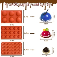 Moule de cuisson semi-rond en silicone à 24 cavités, écologique et de qualité alimentaire, pour chocolat, gelée, pudding, gâteau et pâtisserie Seavidar