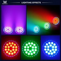 Pack de 8 projecteurs LED Par Can plats et fins Halo Ring 18x12W RGBW 4 en 1 DMX avec Flight Case