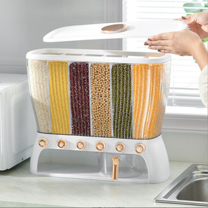 กล่องพลาสติกเก็บอาหารแบบแห้งกล่องเก็บข้าว6ช่องฝาปิดหม้อซีลซีเรียล - Product Image 5