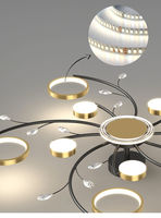 JACKSUN JACKSUN Plafonnier en cristal de fer nordique, moderne, 10 têtes, anneau, lampe de plafond, salon, chambre à coucher, vente chaude, lustre