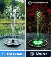 Fontaine de bain d'oiseau flottante à énergie solaire OEM couleur lumières LED fontaine piscine jardin caractéristique eau pompe de fontaine solaire extérieure