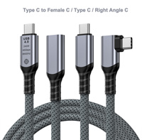 Cable USB C a USB C 3.1 Gen2 X 2 Macho Hembra Tipo C, Cable de Extensión, Transferencia de Datos de 40 Gbps, Transferencia de Video de 240 W 8K 60 Hz