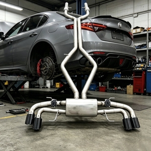 Système d'échappement cat-back haute performance en acier inoxydable SS304 avec soupapes pour <span class=keywords><strong>Alfa</strong></span> <span class=keywords><strong>Romeo</strong></span> Giulia <span class=keywords><strong>Stelvio</strong></span> 2.9T <span class=keywords><strong>V6</strong></span>, son racing - Product Image 2