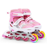 Patins à roulettes en PVC à quatre roues à flash unique, approvisionnement direct du fabricant, pour enfants, avec fermeture à lacets, adaptés aux débutants