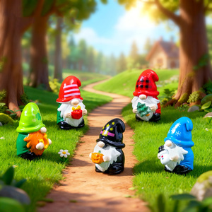 Miniaturas de Múltiples Estilos para Decoración de Pasteles de Pascua, Accesorios para Jardín de Hadas, Mini Gnomos de Resina, Figuras de Enanos - Product Image 4