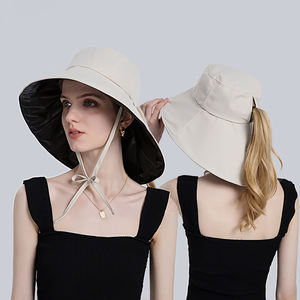 Nuevo diseño <span class=keywords><strong>de</strong></span> ala extendida, sombrero plegable para el sol grande, <span class=keywords><strong>cola</strong></span> <span class=keywords><strong>de</strong></span> <span class=keywords><strong>caballo</strong></span>, sombreros <span class=keywords><strong>de</strong></span> sombrilla <span class=keywords><strong>de</strong></span> poliéster <span class=keywords><strong>de</strong></span> gran tamaño para mujer - Product Image 1