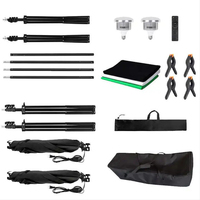 Kit d'Éclairage Photo Professionnel, Softbox 50x70cm avec Ampoules LED, Fonds de Studio, Support de Toile de Fond pour Séance Photo
