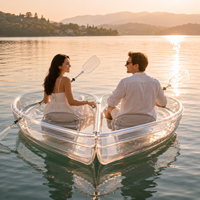 Kayak transparent en forme de cœur OEM pour deux personnes, idéal pour la location en station balnéaire et les sports nautiques en plein air