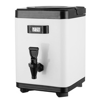 Ember Susu Teh Kotak Stainless Steel Terisolasi dengan Termometer Digital, Dispenser Minuman Komersial Besar 8L/10L/12L untuk Teh Susu